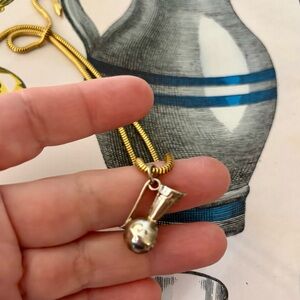 Vintage Sterling Silver Vase Pendant - Handmade - EuC